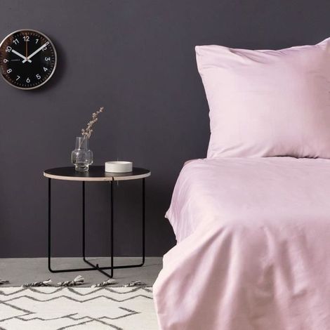 Bettwäsche - 1 Bettbezug 220 x 240 cm + 2 Kissenbezüge 60 x 60 cm - Satin 100% Baumwolle - Rosa
