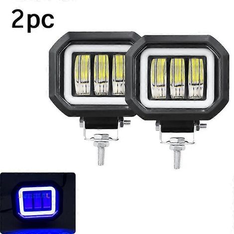 2PCS / 1PCS LED Projecteur de travail Niva 4x4 tout-terrain pour voiture, camion, quad, SUV, remorque, moto tout-terrain, feux de conduite étanches 2x bleu (.380) (1/5)