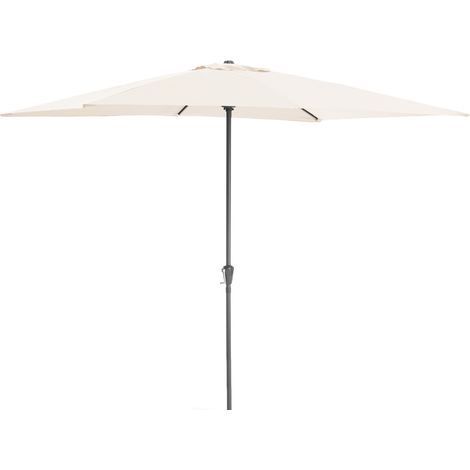 Parasol rectangulaire 2 x 3 m, Protection UPF contre Soleil, Ombrelle, Toile solide, pour Terrasse, Jardin, sans Socle, Blanc Cassé (1/5)