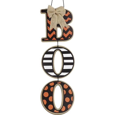 Plaque Halloween - Bois Naturel - Décoration Murale et Sol pour Fête d'Automne et Halloween - Lot de 3 (1/5)