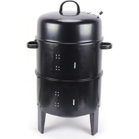 Smoked Holzkohlegrill Holzkohle Grill Räucherofen Grillofen+Thermometer (1/5)