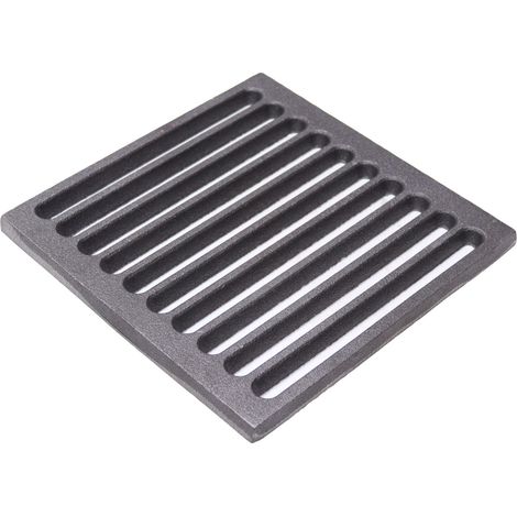 Fonderia Bongiovanni – Grille en fonte 20 x 20 cm – Pour cheminée, poêle, barbecue – Améliore le tirage du conduit de fumée – Épaisseur 1 cm