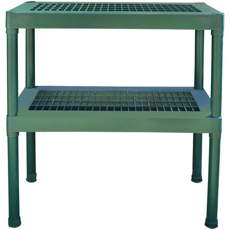 Palram – Table de culture résine 2 niveaux – Banc d'empotage léger en polypropylène – Drainage et circulation d'air optimisés – Pour serres (1/5)