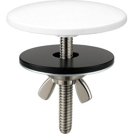 Cache Trou Evier Blanc, Laiton Massif Bouchon Trou Evier, 50 mm Cache Trou Evier, Stopper for Kitchen and Home Bathroom Couvercle Trou Evier (Blanc) (1/5)