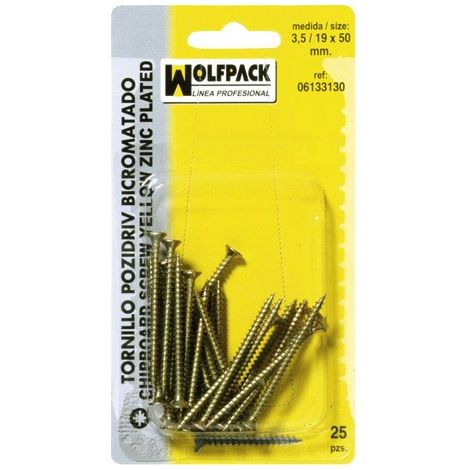 WOLFPACK LINEA PROFESIONAL - Tournevis Pozidriv bichromaté 4,0/20x 45 mm (20 Pièces)