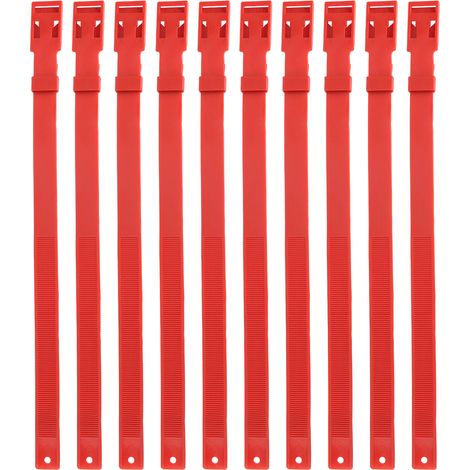 Lot de 10 colliers pour chèvres, en polyuréthane (PU) de 58 cm (23 pouces), réglables, pour animaux de ferme (vaches, chevaux, moutons), rouges. (1/5)
