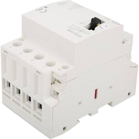 Contacteur secteur domestique 4P 63A 220V 50Hz sur rail DIN avec interrupteur de commande manuel 4NO (1/5)