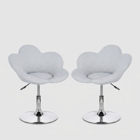 2 poltroncine moderne regolabili Fleur Cromato YES - Grigio (1/5)