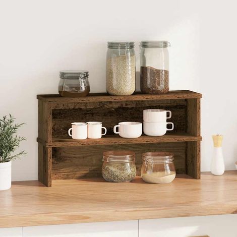 Étagères de cuisine empilables 2 pcs vieux bois 50x15x16 cm (1/5)