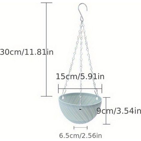 Lot De 2 Pots à Fleurs Suspendus, Plastique Léger Durable, Design Rond Gagnant De Place, Pour Interieur Extérieur Balcon Terrasse (1/4)