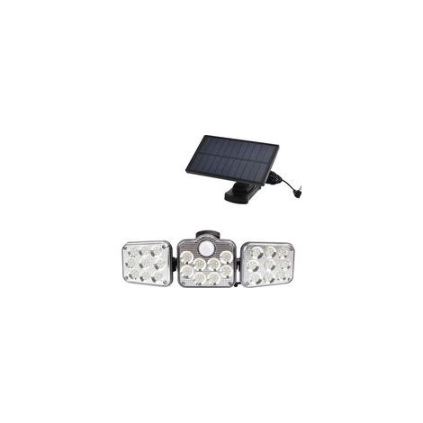 Lampe solaire d'extérieur avec détecteur de mouvement 130 LED, lampe solaire de jardin 1300 lumens, lampe solaire avec câble de 5 m, spot mural LED avec télécommande, étanche IP65 (1/5)