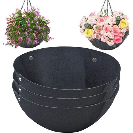 (16in) Insert de panier suspendu 3 pièces doublure de pot de fleur cadre de fenêtre installation de pot de fleur suspendu doublure de panier suspendu hydratant simple pot de fleur (1/4)