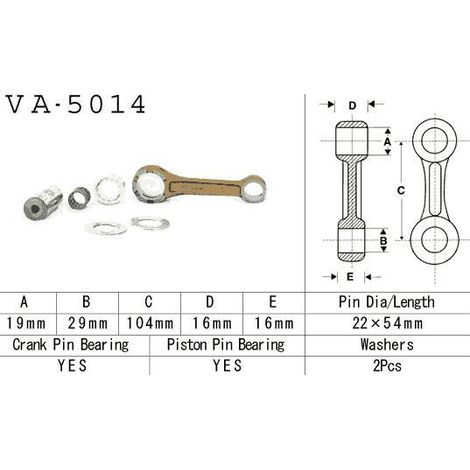 BIELLA VESRAH HONDA CR 125 '88-'07 (VA5014) (PRODOTTA IN GIAPPONE)