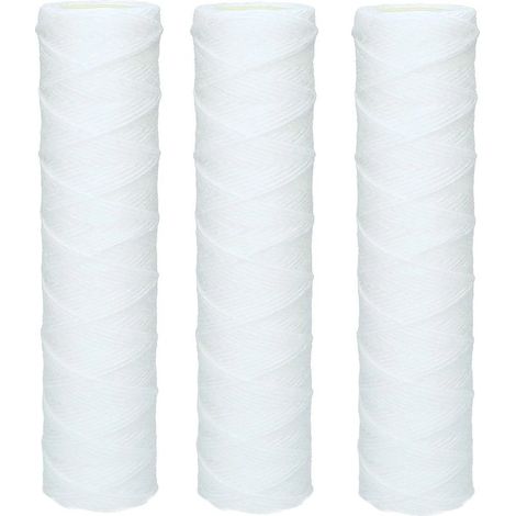 Cartouche filtrante bobinée 3x pour osmose inverse, filtration sur tige de l'eau et des particules - 50 microns (1/4)