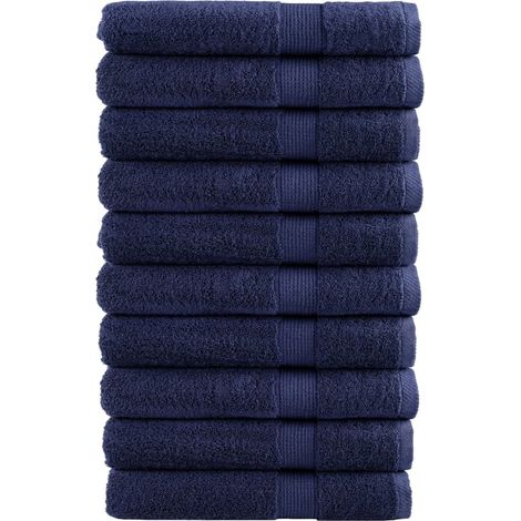 vidaXL Premium-Handtücher SOLUND 10 Stk. Marineblau 100x200cm 600 g/m²