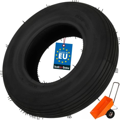 KOTARBAU® Pneu Brouette - 4.00-8 - Gomme - ⌀ 38 cm - Noir - Roue De Rechange - Pneu Remorque - Résistant - pour Chariot Jardin Bricolage (1/5)