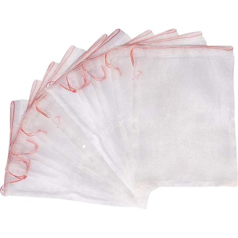 50 sacs de protection pour fruits et plantes de jardin, filets en nylon, pour protéger les fruits, prévenir les piqûres d'insectes et ranger de petits objets, 15 x 10 cm