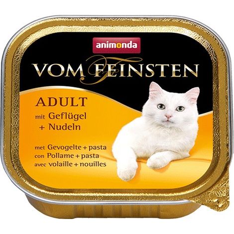 Animonda Cat  Vom Feinsten Adulto  Alimento húmedo para gatos adultos - Bandeja de 100 g - Pollo con pasta 100 g