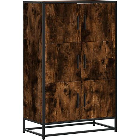 Maison Exclusive - Credenza Rovere Fumo 68x35x106,5 cm Legno Multistrato Metallo