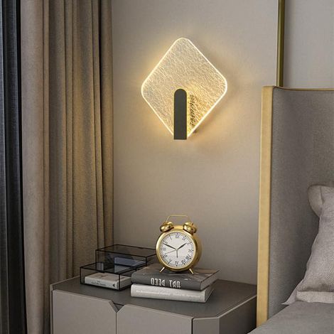 Lampe acrylique moderne, lampe de chevet, lampe minimaliste, pour couloir, allée, escalier, bureau, salon, applique murale (diamant) [Classe énergétique A++] (1/5)