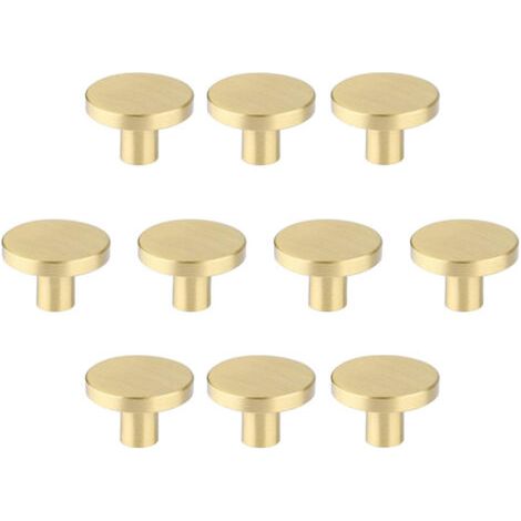 Möbelknöpfe aus gebürstetem Messing, goldene Kommoden-Schubladenknöpfe für Schränke, Flure, Badezimmer und Küchen, 10er-Pack (30 mm Pilzform) (1/5)