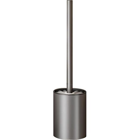 Brosse WC suspendue sans perçage, manche en aluminium aéronautique et 800 poils blancs denses, nettoyage à 360° (gris) (1/3)