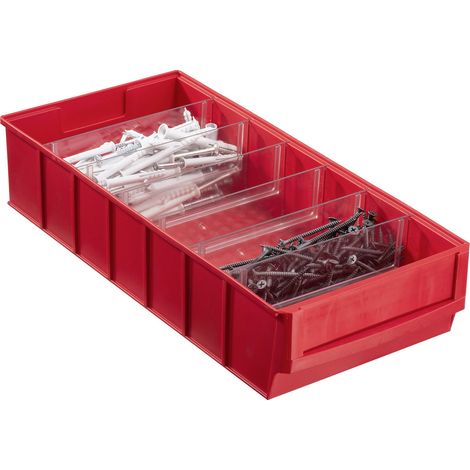 Allit 456551 Sichtlagerkasten (L x B x H) 400 x 185 x 81 mm Rot 1 St.