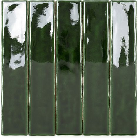 Carrelage Mur Ceramic Connection Green Brillante 5x25 cm