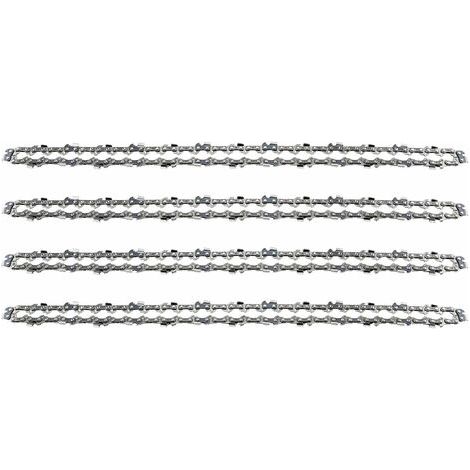Lot de 4 Chaînes de Tronçonneuse pour Guide Chaîne de 18" (45 cm), 1,3 mm 64 Maillons d'Entraînement, Compatibles avec Stihl, Dolmar, Husqvarna, Einhell, Bosch, Makita et autres (1/4)