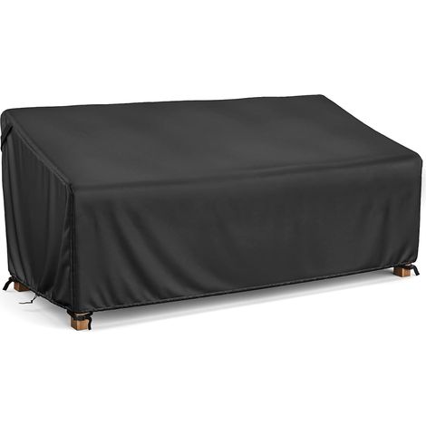 Housse Banc Jardin 2 Places 600D imperméable 134x66x63/89cm Coupe-vent, anti-UV, indéchirable, boucles réglables, cordon de serrage, toutes saisons pour extérieur. (1/5)