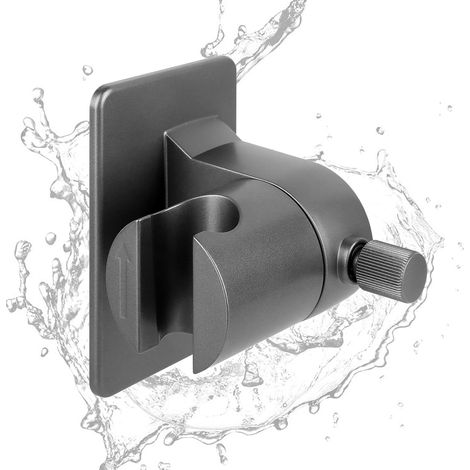 CCYKXA Duschhalter ohne Bohren, Universal Verstellbarer Duschkopfhalter Wandhalterung mit 3M Kleber Kompatibel mit Allen Duschen - Dunkelgrau (1/5)