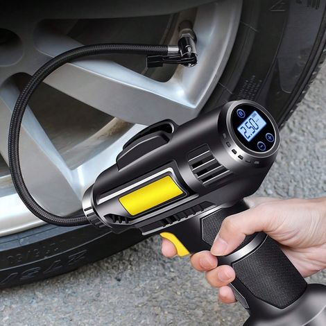 Pompe de gonflage de pneu de voiture à charge portable, gonfleur automatique, compresseur d'air, manomètre de pneu, gonfleur mobile (1/4)