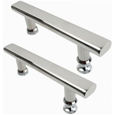 2x poignées de porte de douche en acier chromé-inoxydable, 145 mm, poignée de porte pour cuisine et salle de bain (1/3)