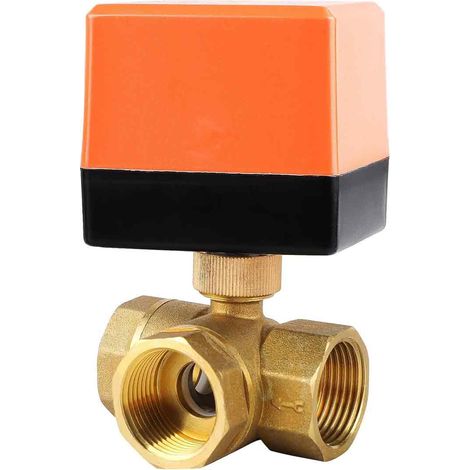 Motorbetriebenes 3-Wege-Ventil DN25, Messing, 230 V Wechselstrom, Heizung, Klimaanlage (1/5)