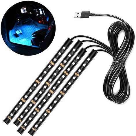 Bandes lumineuses LED pour voitures avec port USB, éclairage d'ambiance décoratif au sol, pièce détachée pour voiture (1/5)