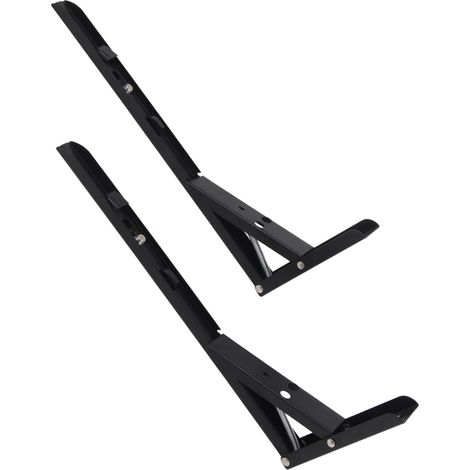 Set aus 2 klappbaren Edelstahl-Regalträgern, L-förmig, zur Wandmontage, 14 Zoll. (1/5)