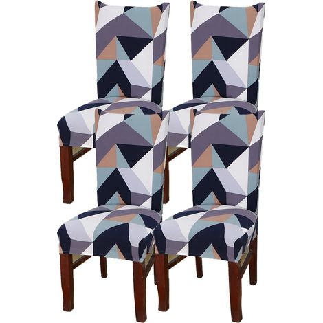 Lot de 4 housses élastiques pour chaises de salle à manger, housses de tabourets modernes et simples, style 1 (1/5)