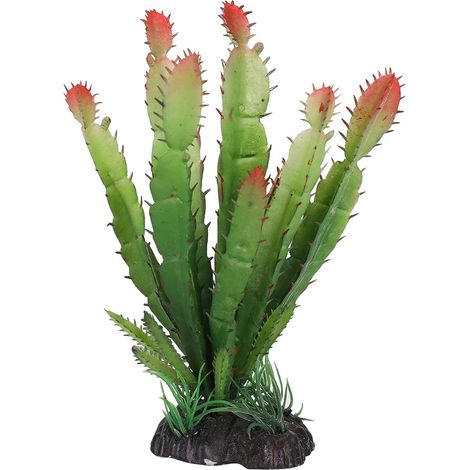 Reptile Habitats, Landscaping Plant Decoration Terrarium Decor Plastic Cactus Aquarium Artificial Plants for Aquarium Fish Reptile Terrarium