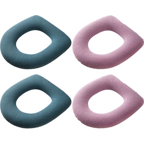 Coussin De Siège De Toilette - En Fibre De Polyester Épais Et Doux - Universel Pour Formes O V U - Pour Salle De Bains - Lot De 4 (1/5)
