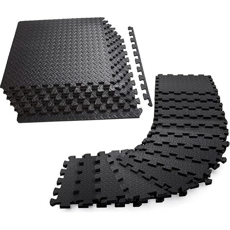 Sol Salle de Sport 20 Dalles Mousse Bordures 30cm x 30cm Salle de Fitness Matelas Puzzl Tatami ÉVA Caoutchouc Gym Musculation (1/5)