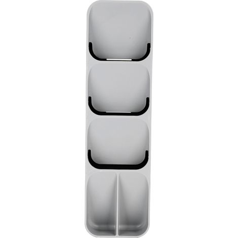 Boîte de rangement pour couverts gris, organiseur de tiroir cuisine pour cuillères, couteaux et fourchettes, accessoire de table. (1/5)