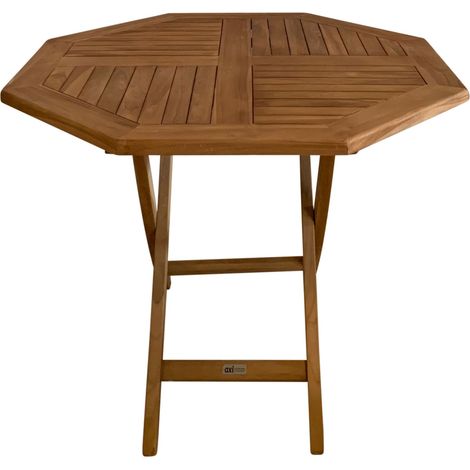 Axi Sana Table De Jardin En Bois De Teck, Octogonale, Pliable  Pour Le Jardin  Ensemble De Salle À Manger Pour 4 Personnes  100 X 100 X 75 Cm