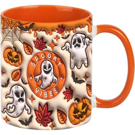 Mug Halloween Tasse À Lait En Céramique 35 Cl, Boisson Rigolote Pour Café Mug À Thé Des Fêtes Idéal pour Chocolat Chaud Boissons Froides Femmes Hommes Maison Appartement sur Votre (1/5)
