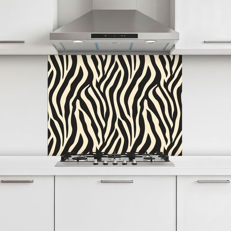 CRÉDENCE CUISINE Zebra - Print - Classic - Black 80x60 cm