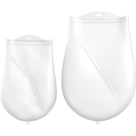 Ensemble de sacs à pâte réutilisables, 2 pièces, sacs à pain en silicone avec fermeture à nouer pour la préparation de la pâte, le repos, la préparation de pizza et la fabrication de pâtisseries (1/5)