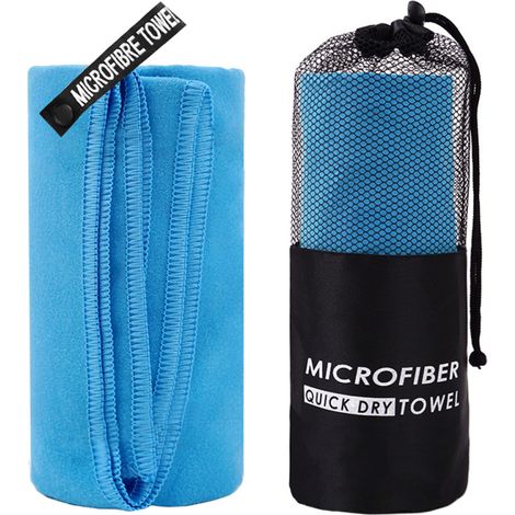Irovami Serviettes de voyage en microfibre à séchage rapide, idéales pour le camping, la plage, la salle de sport et la randonnée. (1/5)