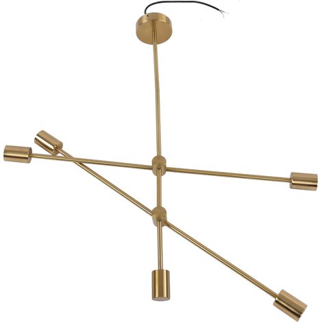 Geometrische skandinavische Pendelleuchte, 4 Leuchtenköpfe in einer Reihe, minimalistischer Stil, für Wohnzimmer, Esszimmer, Café, Schlafzimmer, Ausstellungshalle (Spannung 110-220 V, ohne Leuchtmitte (1/5)