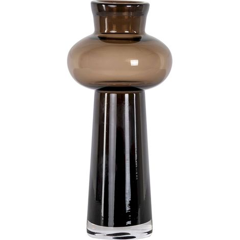 Vase design en verre brun style contemporain pour décoration - brun fumé élégant (1/4)