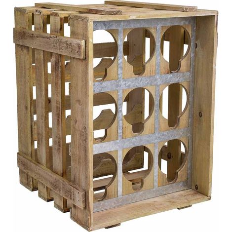 Cajón botellero de madera marrón 33x32,5x43 (1/5)