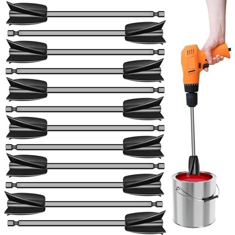 12pcs Epoxy Paint Stirrer, Reusable Epoxy Mixing Drill and Resin Mixing Paddle, Epoxy Resin Mixing Paddle for Paint Coating and Resin Mixing (1/4)